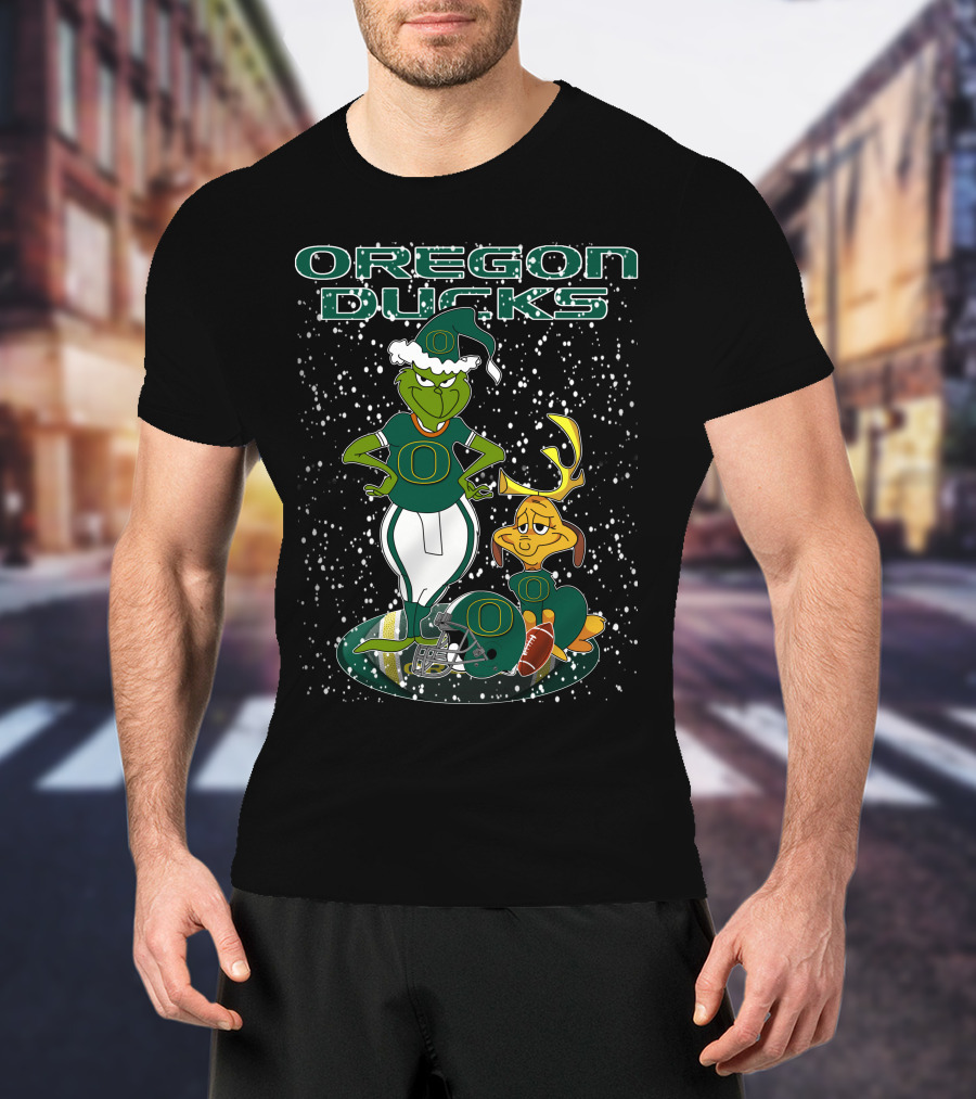 Oregon Ducks Grinchxmas Football Holiday T-Shirt