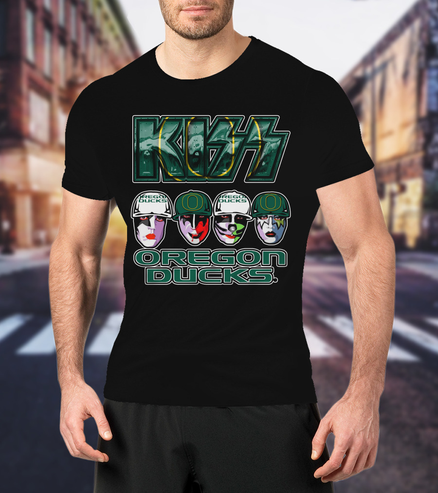 KISS Oregon Ducks Football Faces T-Shirt
