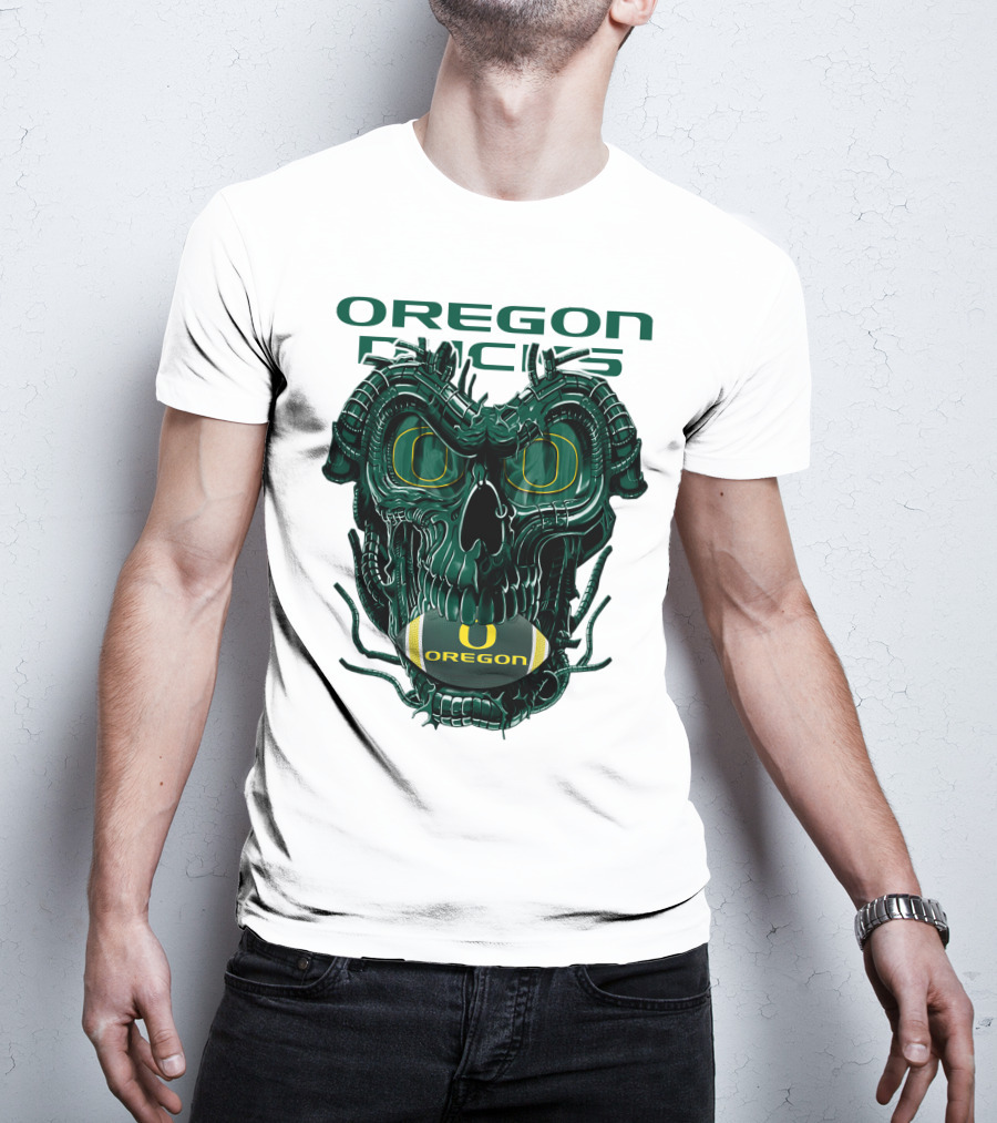 Oregon Ducks Dragonskull Football Fusion T-Shirt