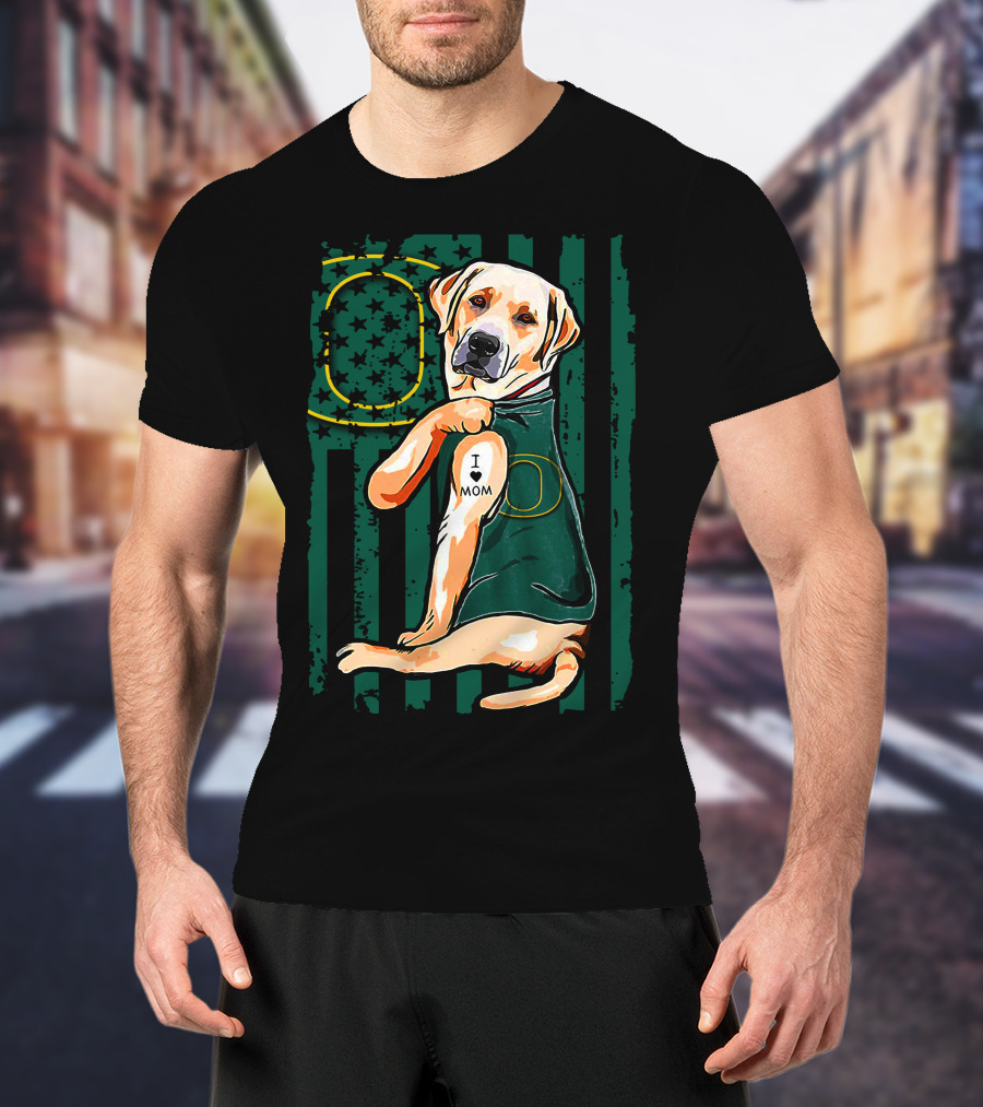 I Love Mom Labrador Retriever Oregon Ducks T-Shirt