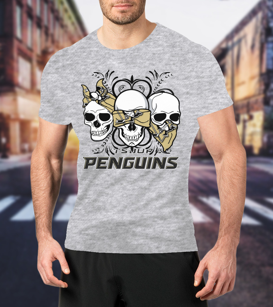 3 Skull Pittsburgh Penguins TSUF T-Shirt