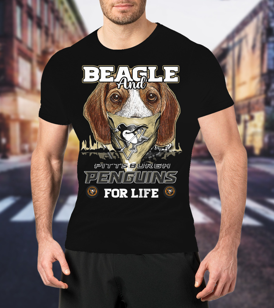 Beagle And Pittsburgh Penguins For Life T-Shirt