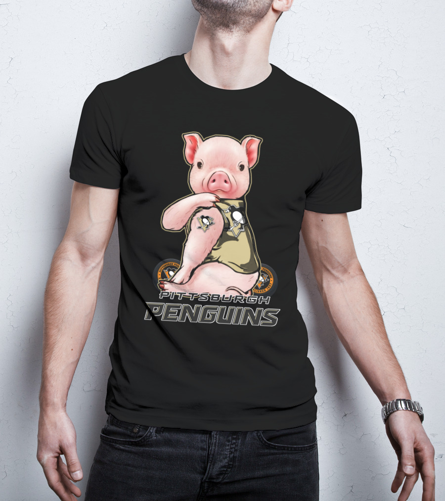 Pittsburgh Penguins Pig In Jersey With Team T-Shirt