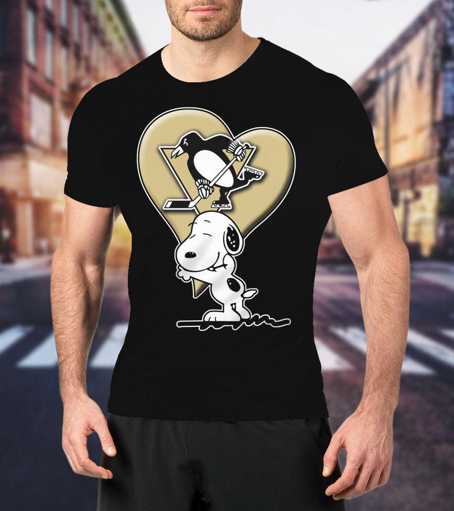 Snoopy Heart Hockey Pittsburgh Penguins Snp T-Shirt