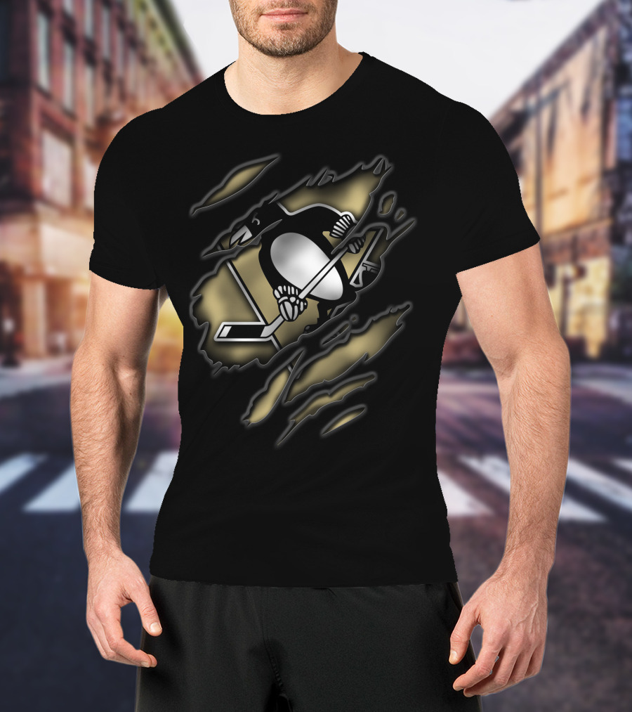 Pittsburgh Penguins Torn Hockey T-Shirt