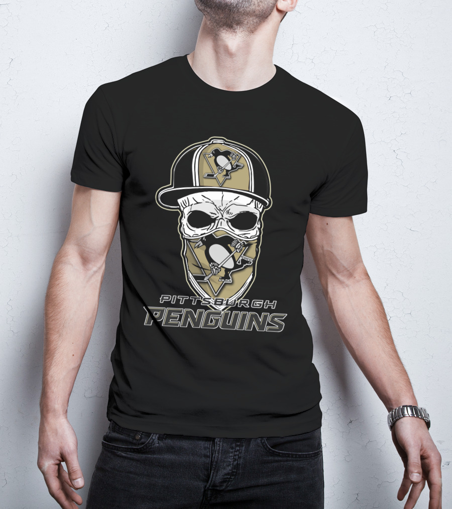 Pittsburgh Penguins Skull With Hat T-Shirt