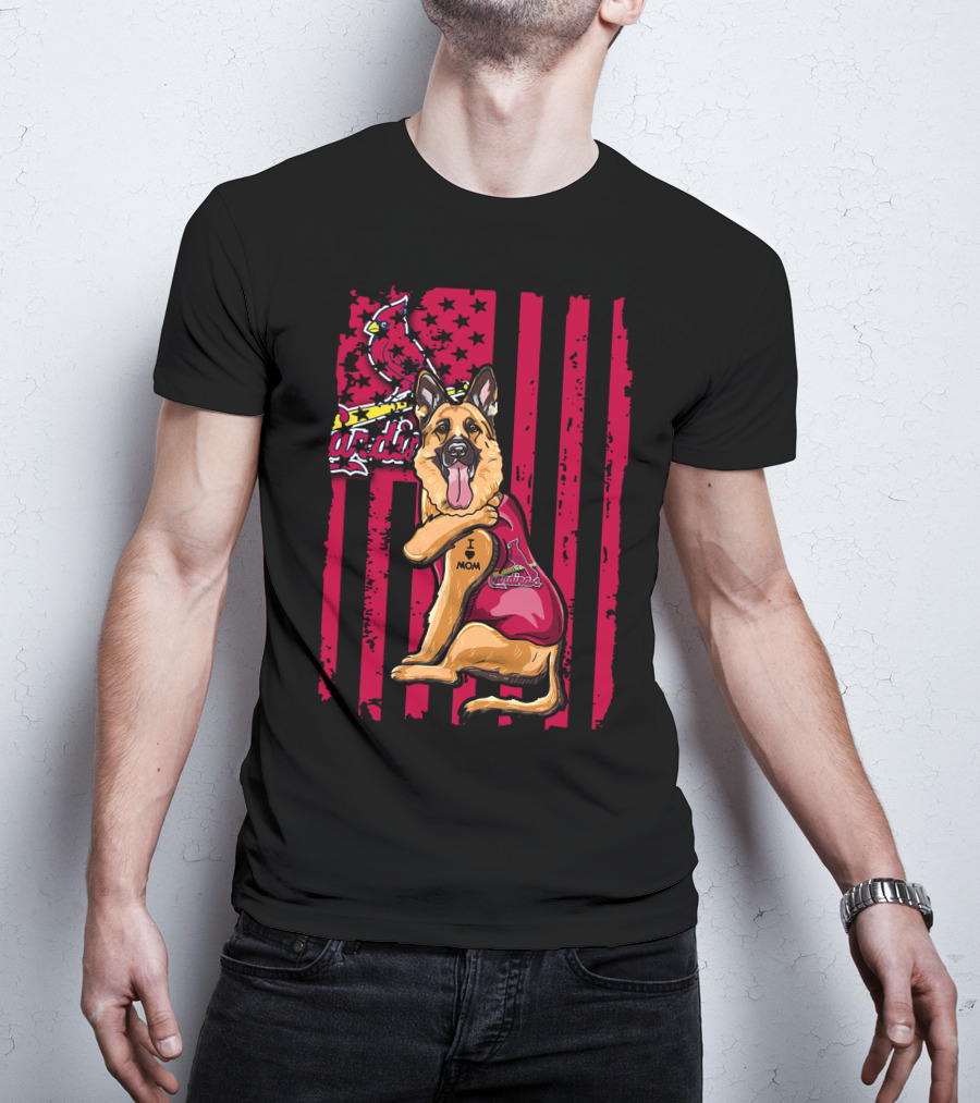 German Shepherd I Mom St. Louis Cardinals T-Shirt