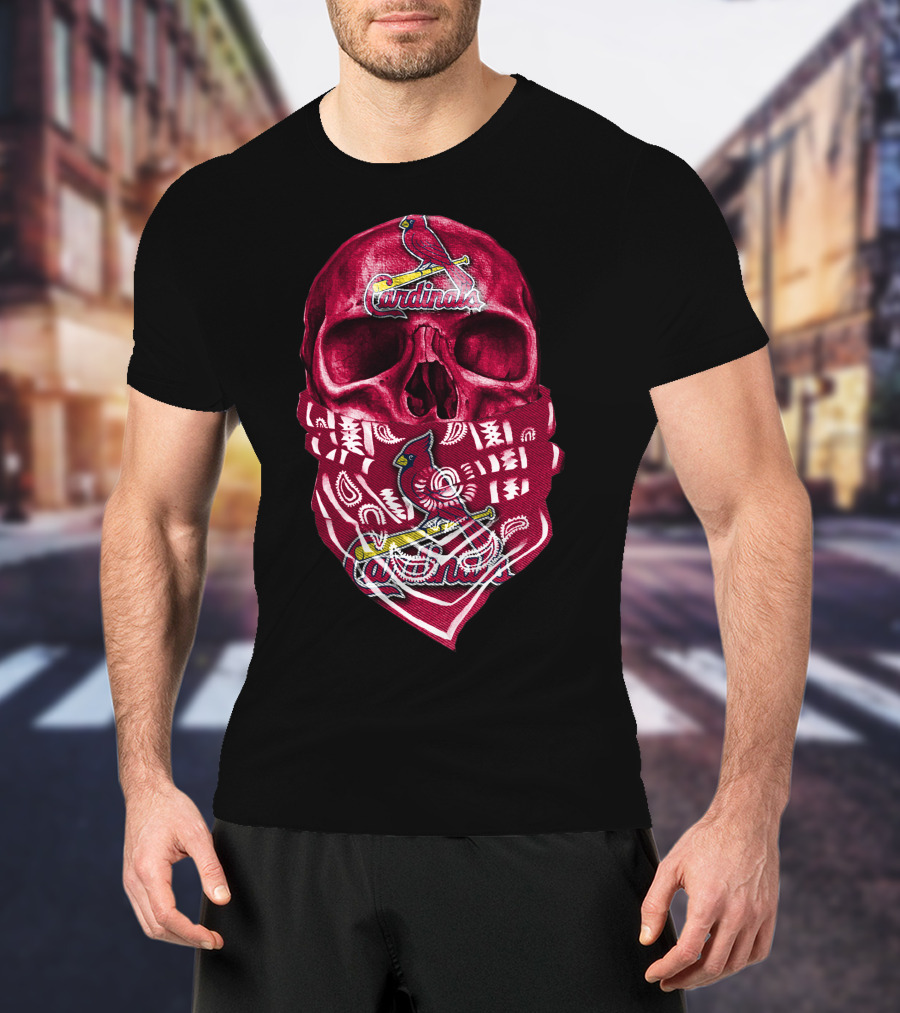 Skull Cardinals Bandana St. Louis T-Shirt