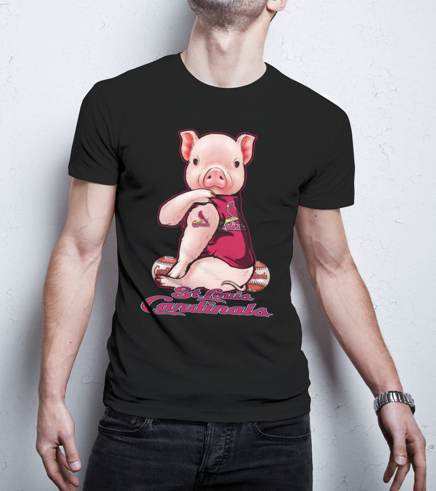St. Louis Cardinals Pig With Baseballs T-Shirt