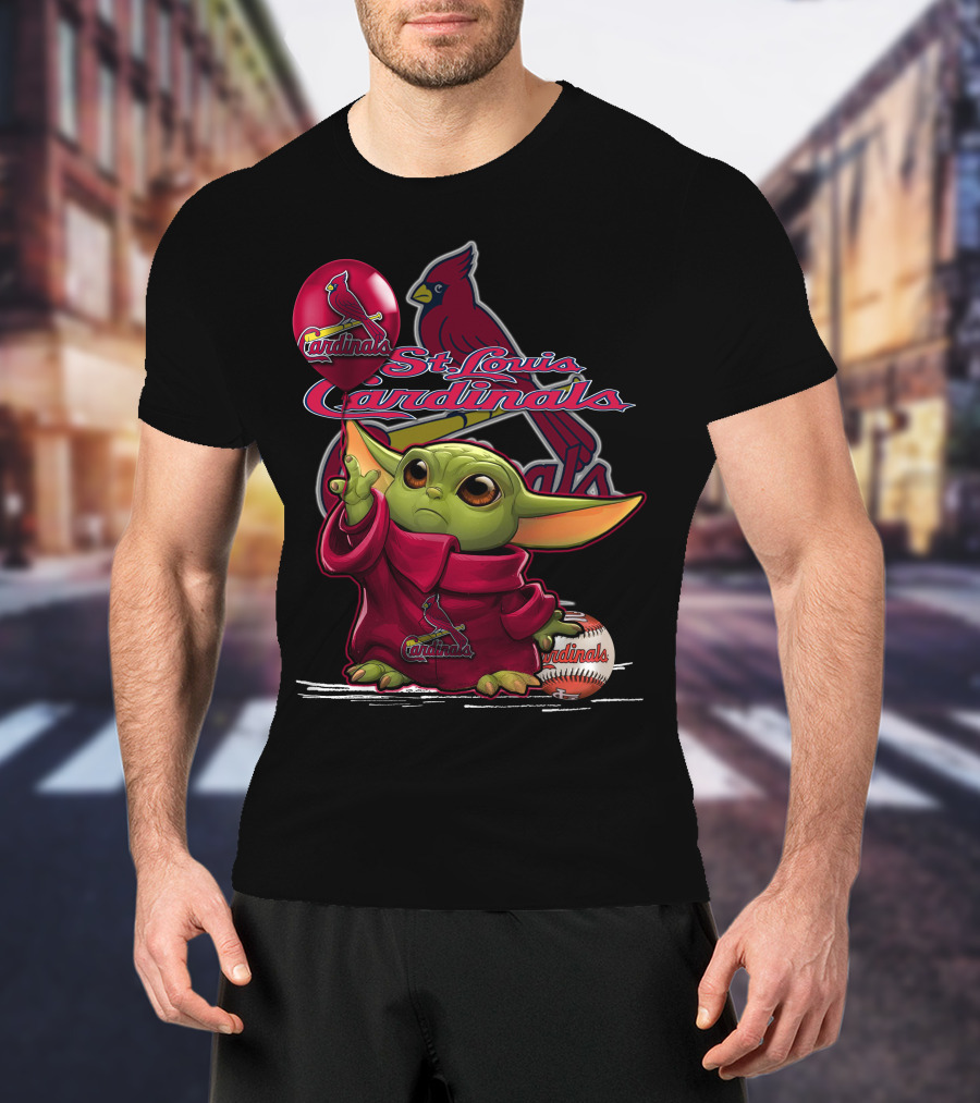 Yoda St. Louis Cardinals Baseball Balloon T-Shirt