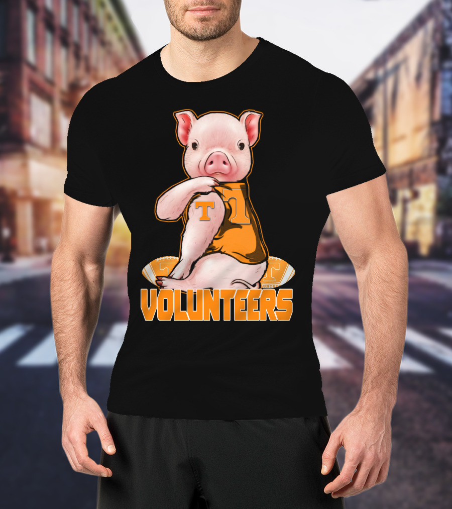 Tennessee Volunteers Pig With Football And T T-Shirt