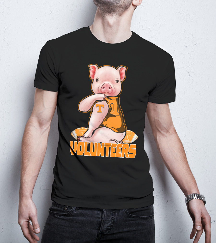 Tennessee Volunteers Pig With Football And T T-Shirt