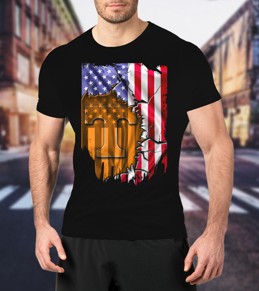 American Flag Tennessee Volunteers T T-Shirt