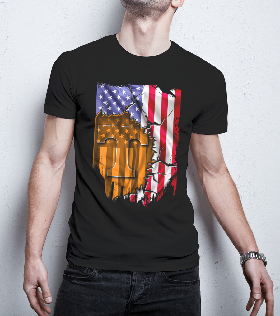 American Flag Tennessee Volunteers T T-Shirt