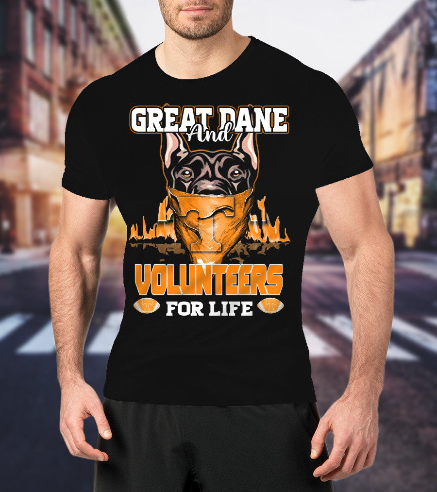 Great Dane And Volunteers For Life Tennessee T-Shirt