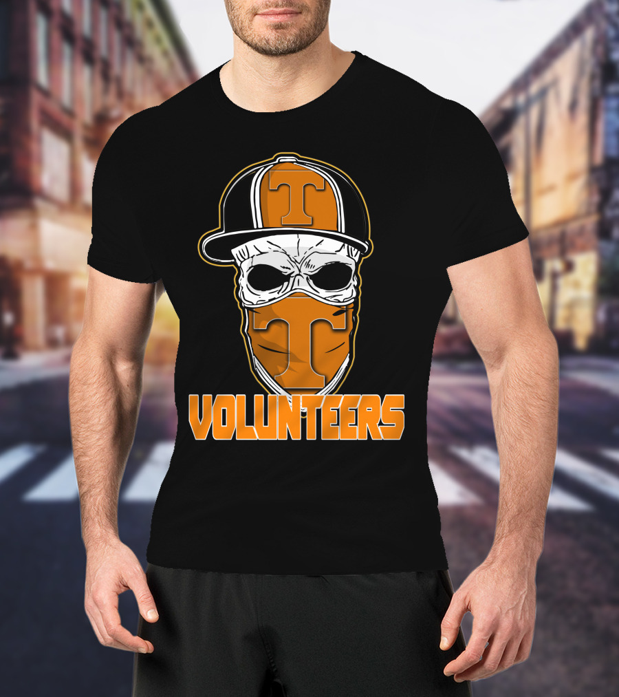 Skull With Hat Tennessee Volunteers Logo Bandana T-Shirt