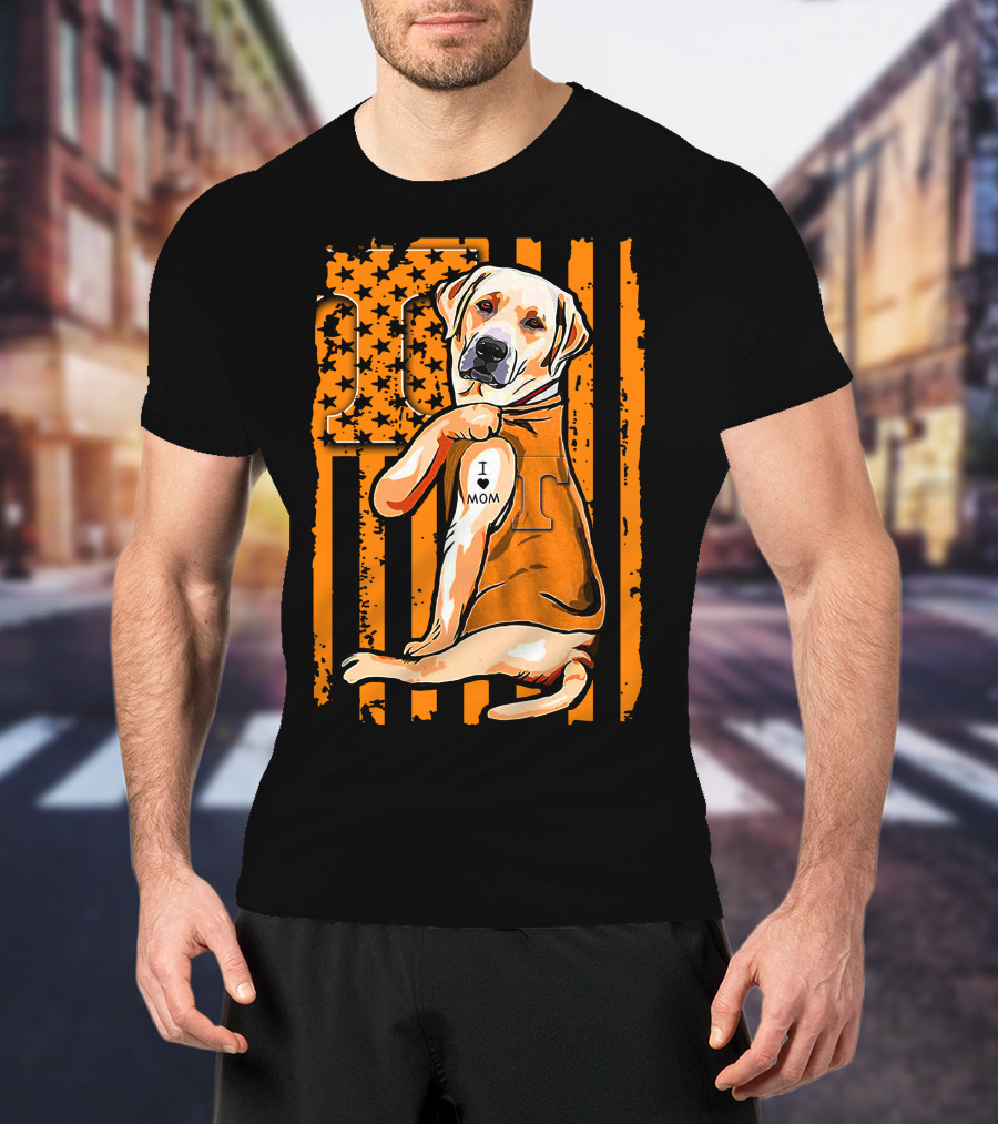 Labrador Retriever I Love Mom Tennessee Volunteers T-Shirt
