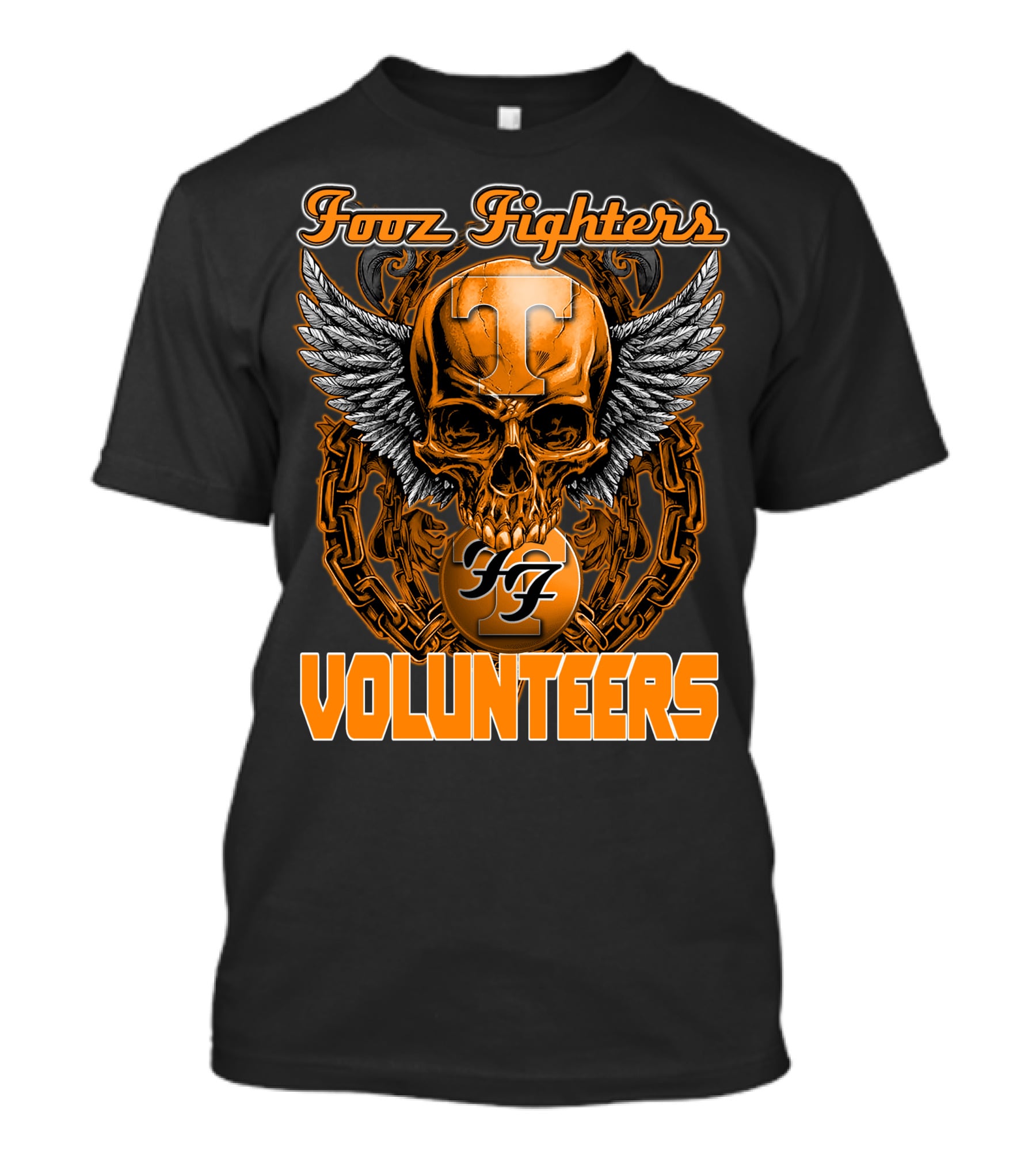 Fooz Fighters Volunteers Tennessee Skull Wings T-Shirt