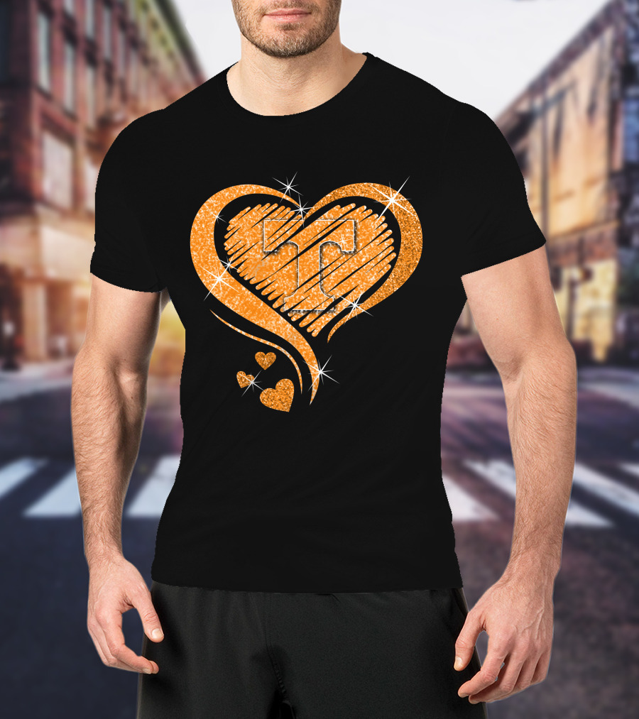 Heart Diamond Glitter Tennessee Volunteers T-Shirt