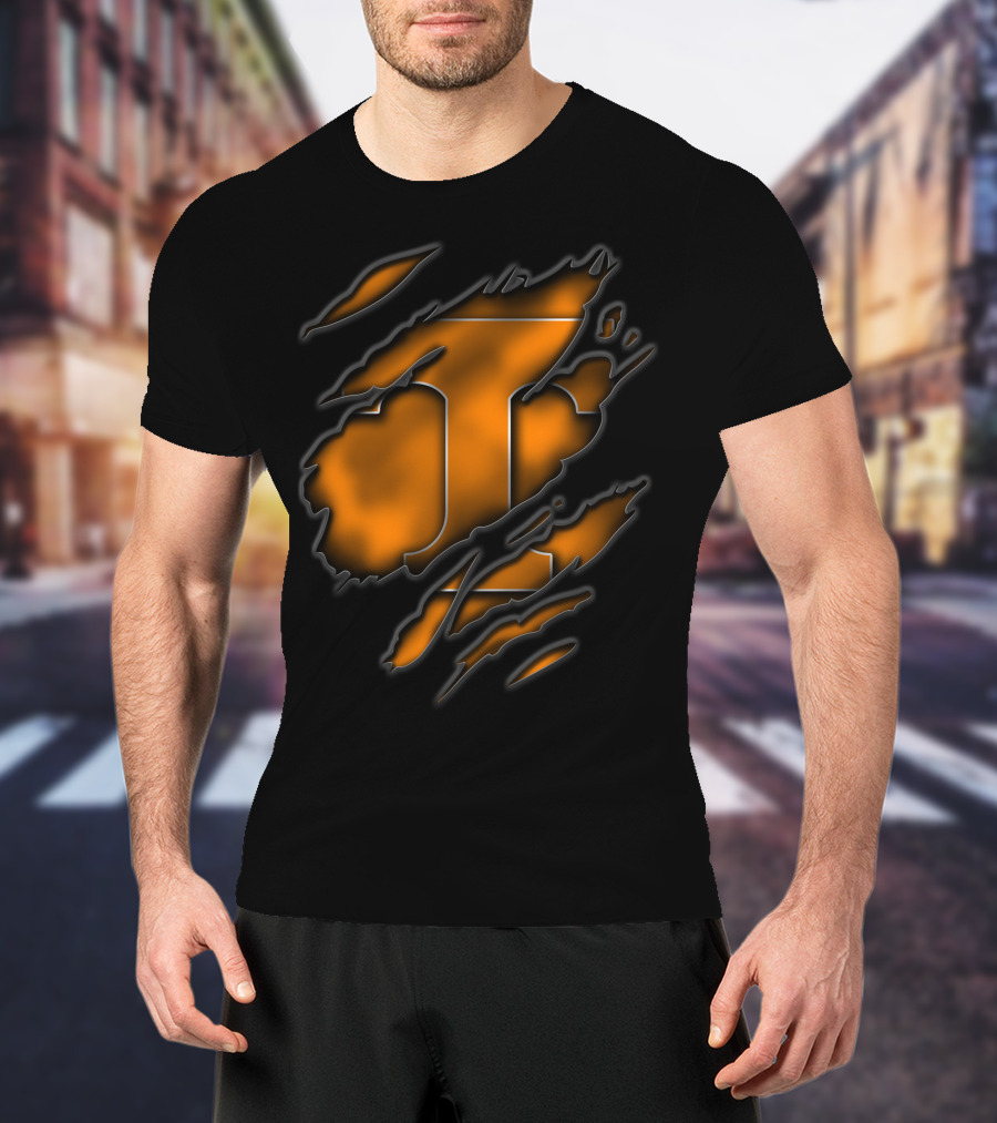 Torn Tennessee Volunteers Logo Claw Marks T-Shirt