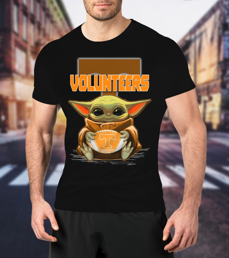 Baby Yoda Tennessee Volunteers Football T-Shirt