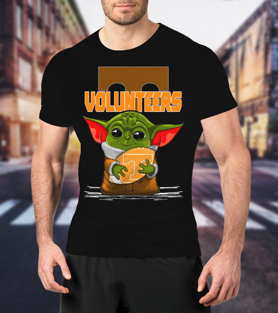 Volunteers Yoda Tennessee Fan Football T-Shirt