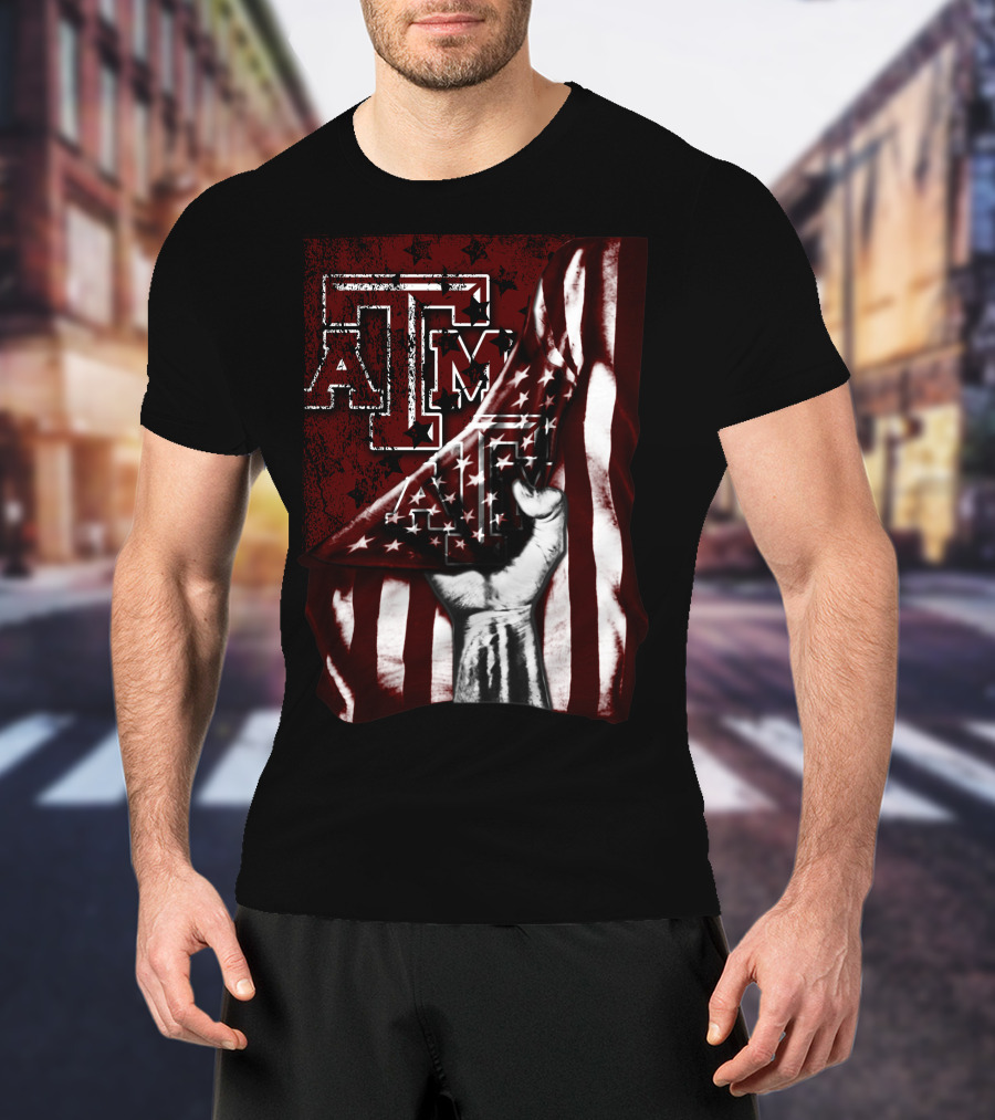 Texas A&M Aggies American Flag T-Shirt