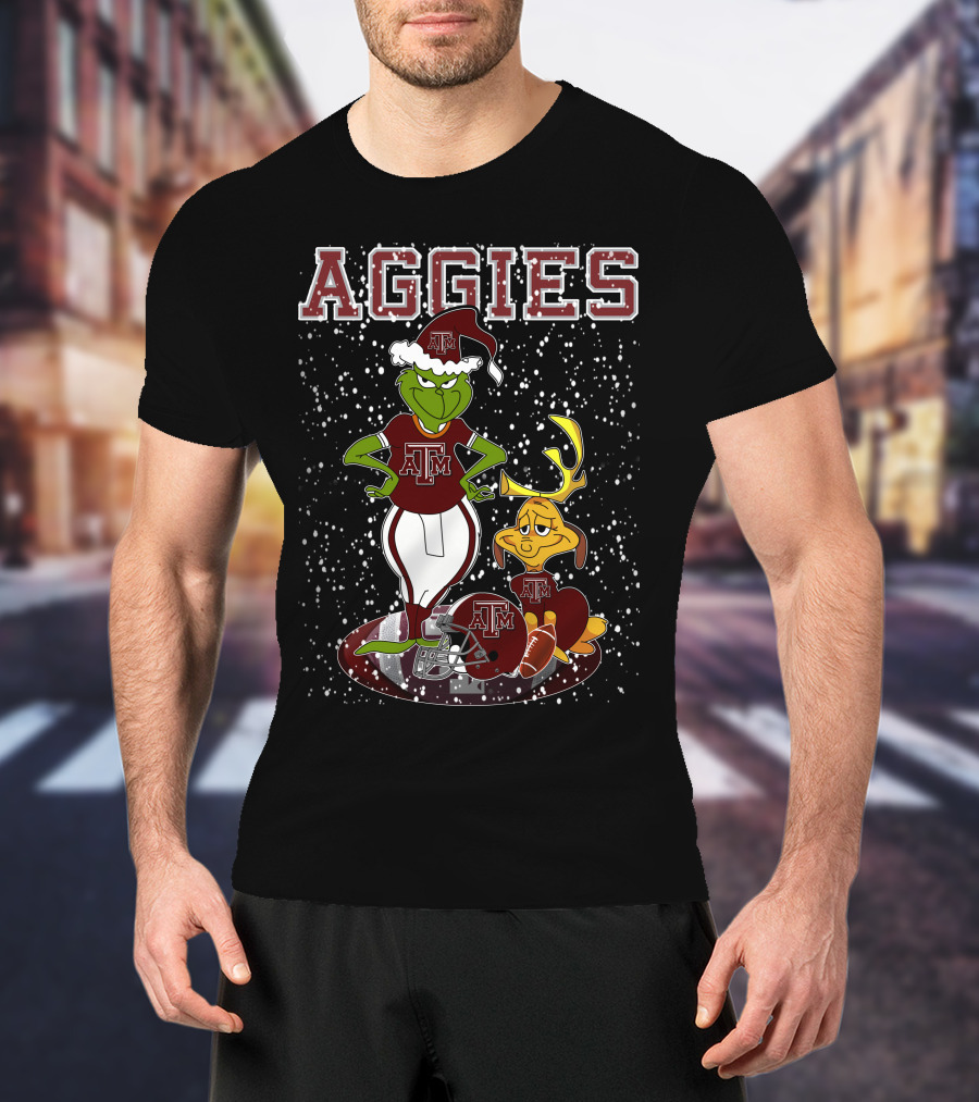 Aggies Grinchxmas Texas A&M Football Holiday T-Shirt
