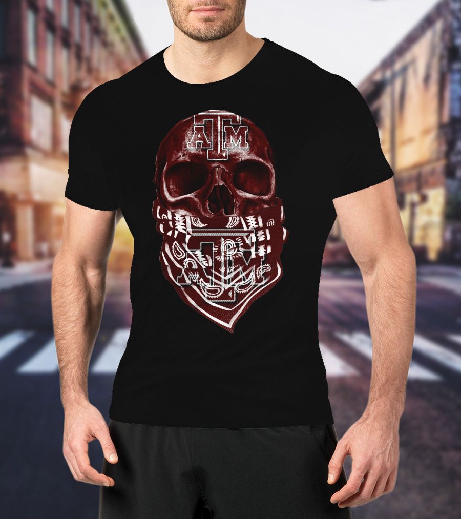 Texas A&M Aggies Skull Bandana T-Shirt