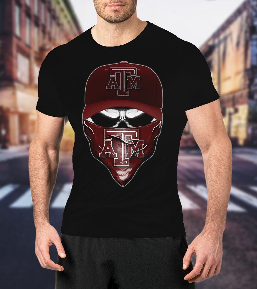 Texas A&M Aggies Skull Bandana Cap T-Shirt