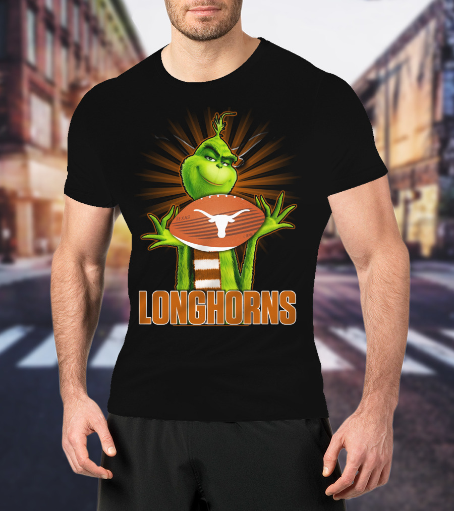 Texas Longhorns Grinch Football T-Shirt