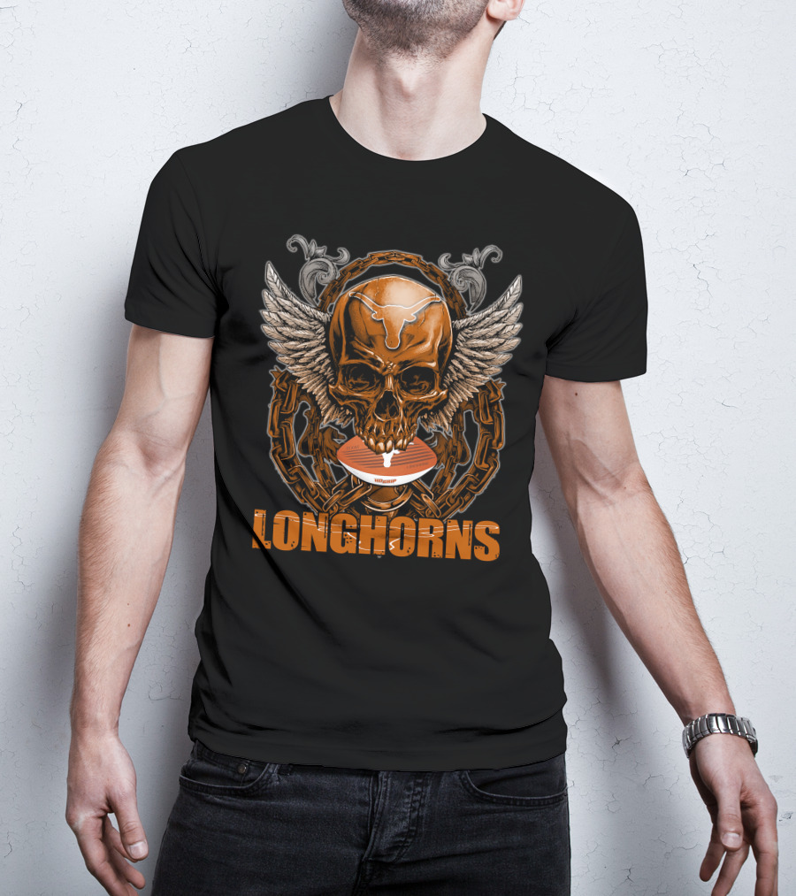 Longhorns Skull Football Wings Texas Longhorns T-Shirt