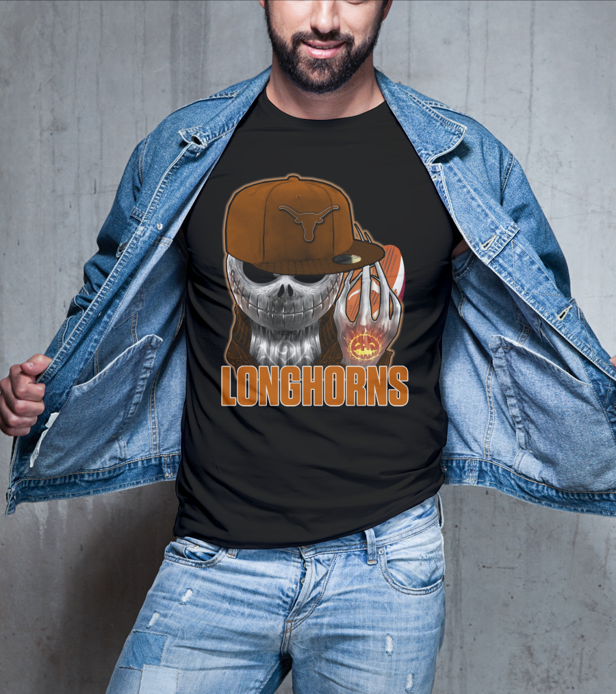Longhorns Jackskull Football Texas T-Shirt