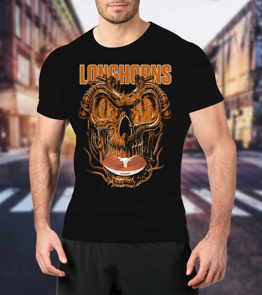 Longhorns Dragonskull Texas Football Fusion T-Shirt