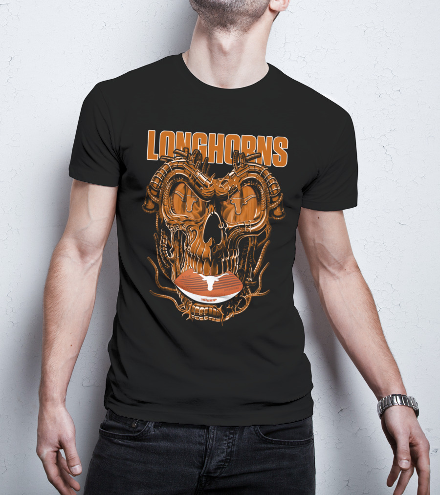 Longhorns Dragonskull Texas Football Fusion T-Shirt