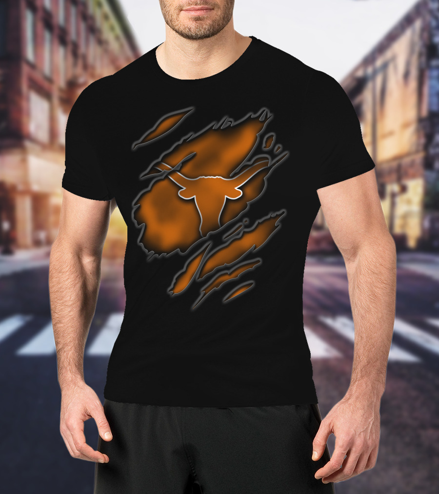 Torn Texas Longhorns Rip Claw Marks T-Shirt