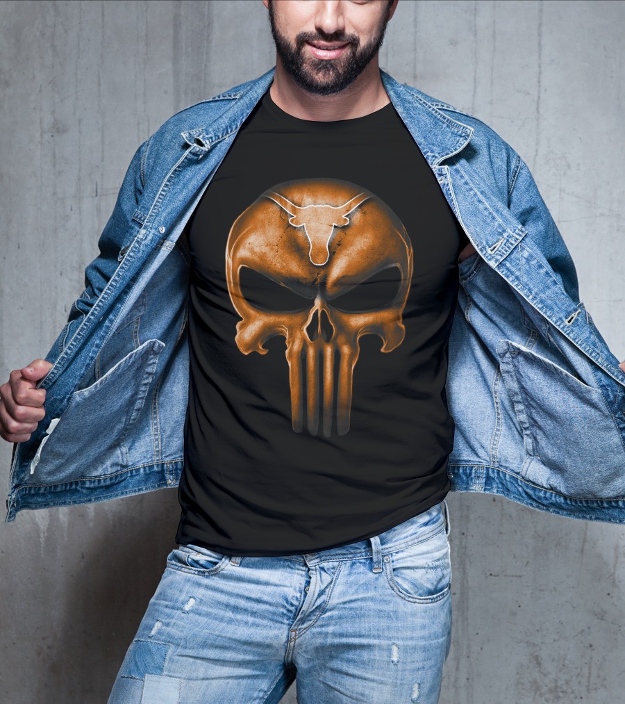 Texas Longhorns Punisher Skull T-Shirt