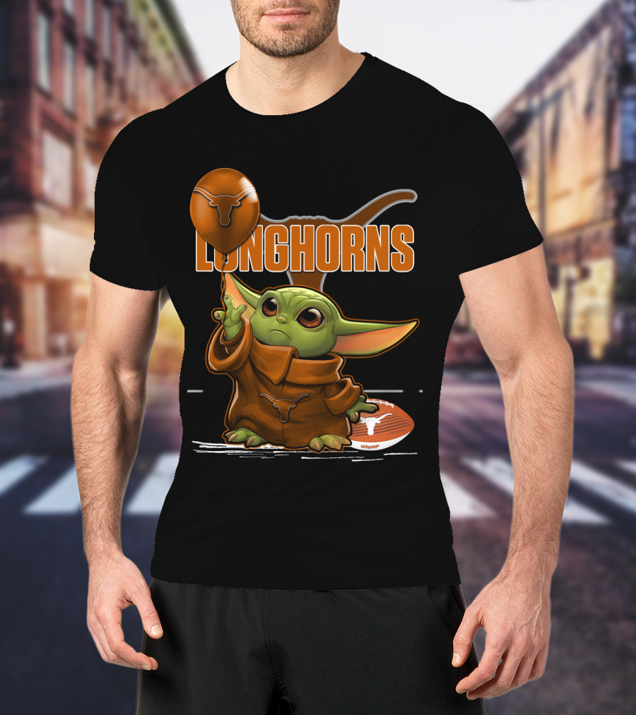 Yoda Longhorns Football Ball Texas T-Shirt