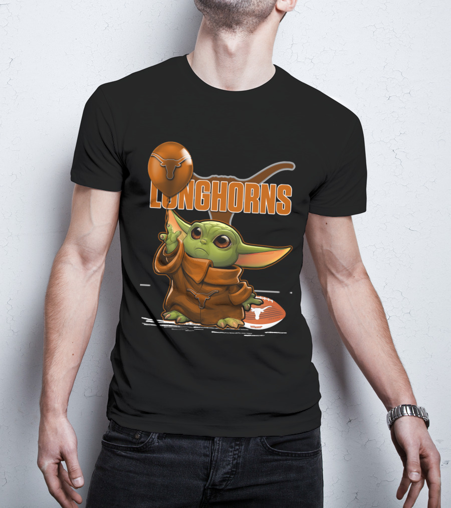 Yoda Longhorns Football Ball Texas T-Shirt