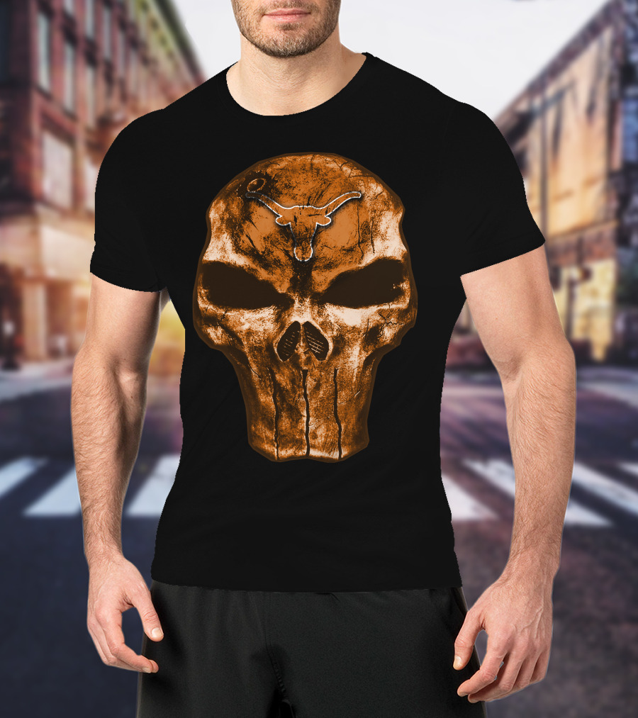 Texas Longhorns Skull Punisher T-Shirt