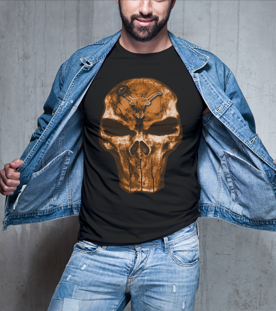 Texas Longhorns Skull Punisher T-Shirt