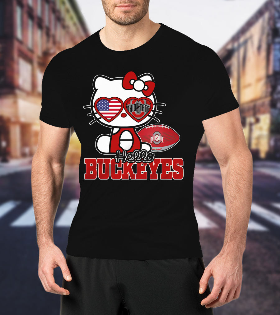Hello Kitty Ohio State Buckeyes American Football Fan T-Shirt