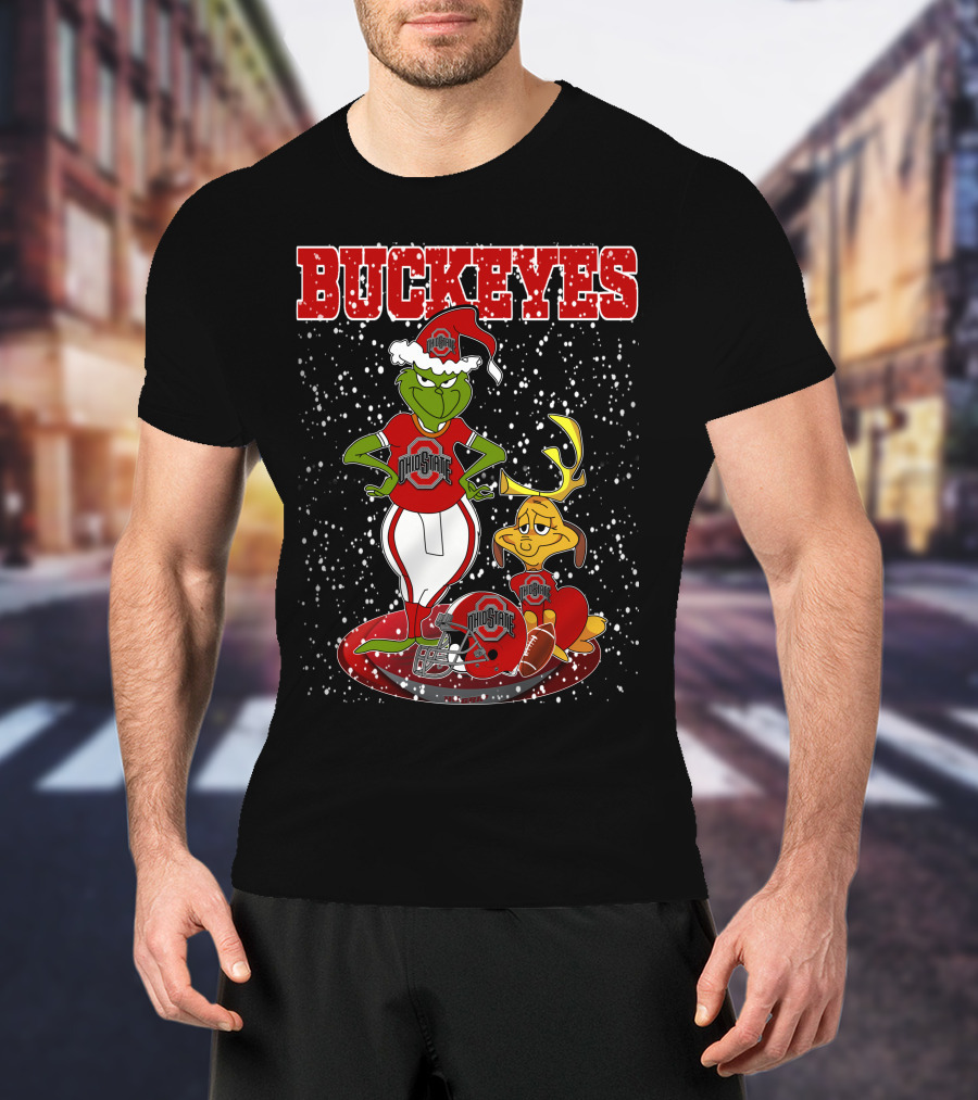 Buckeyes Grinch Ohio State Christmas Athletes T-Shirt