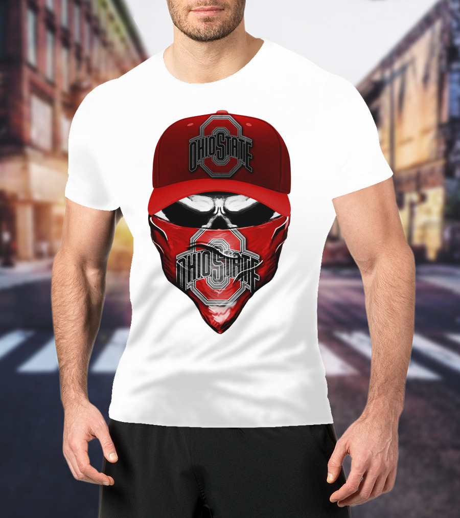 Ohio State Buckeyes Skull Bandana Hat T-Shirt