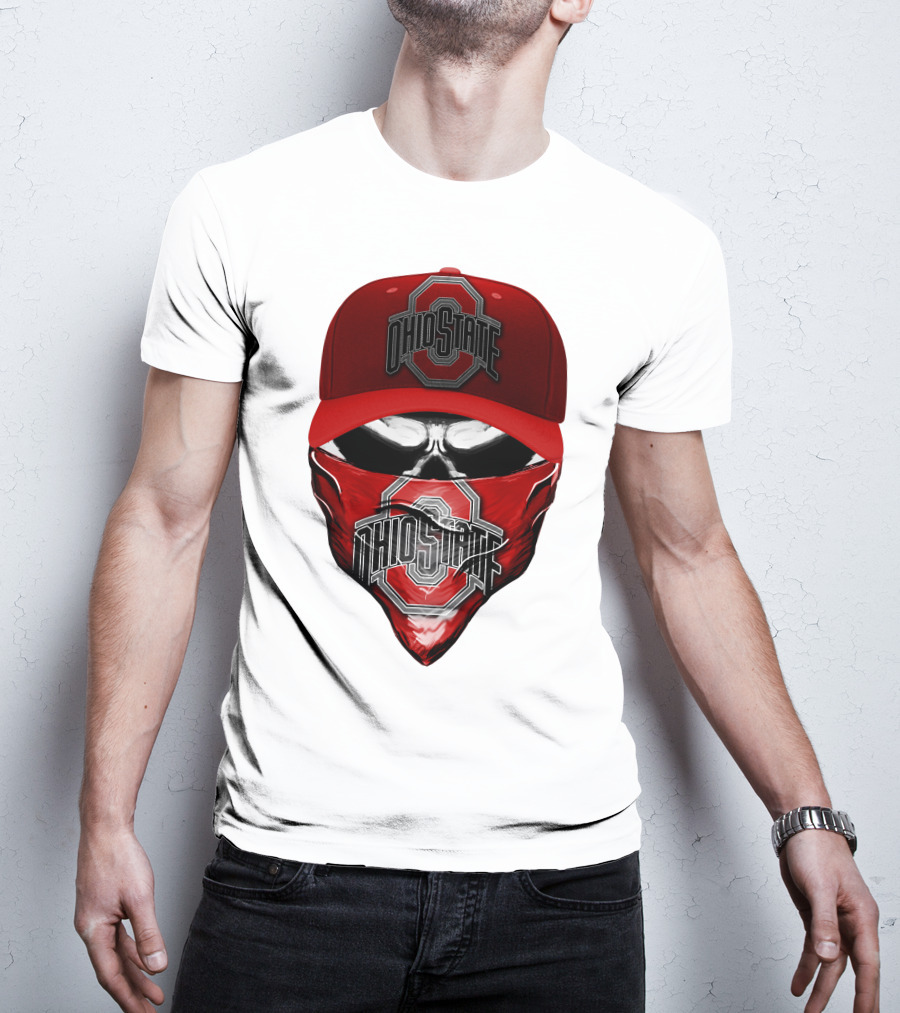Ohio State Buckeyes Skull Bandana Hat T-Shirt