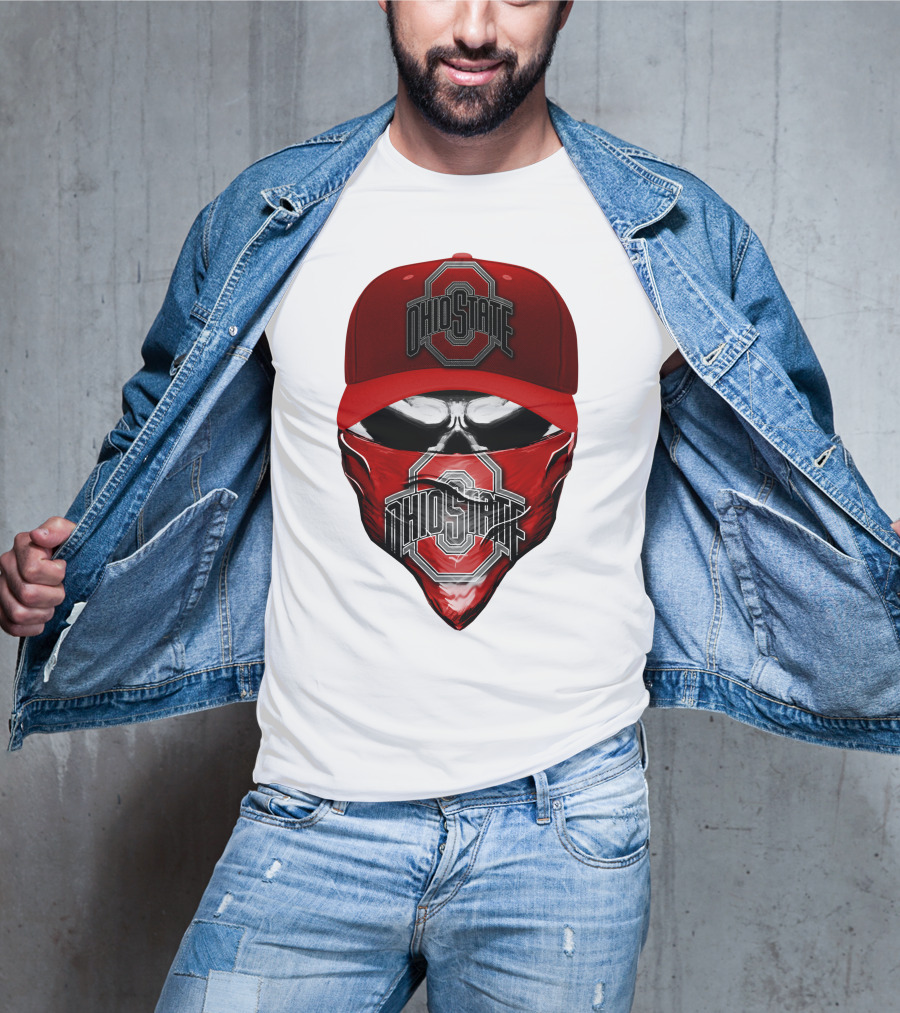 Ohio State Buckeyes Skull Bandana Hat T-Shirt