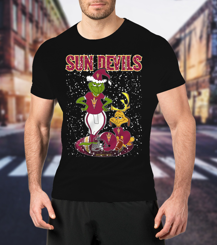 Grinch Sun Devils Holiday Football Arizona State University T-Shirt