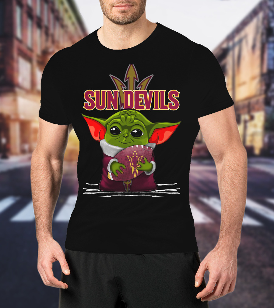 Sun Devils Yoda With Football And Pitchfork T-Shirt