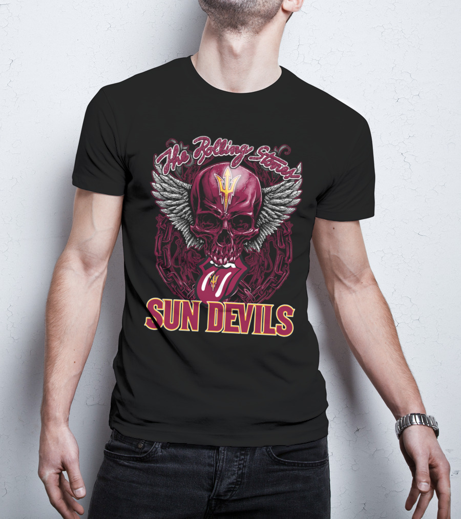 The Rolling Stones Sun Devils Skull With Wings And Tongue T-Shirt