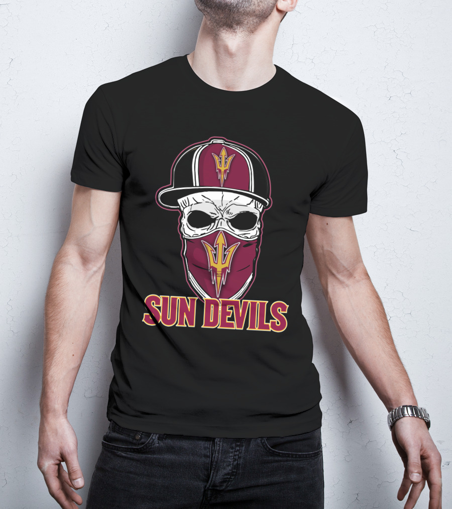 Sun Devils Skull Hat Mask T-Shirt